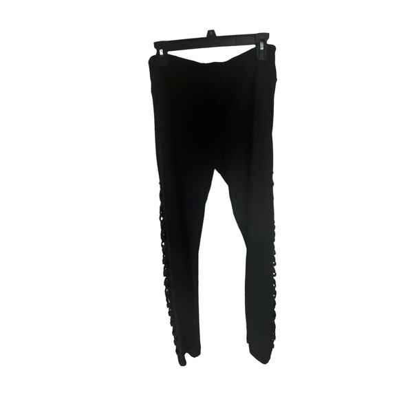 Shiela Rose Black Criss-Cross Side Strappy Leggings Women's Size 1X - Picture 1 of 5